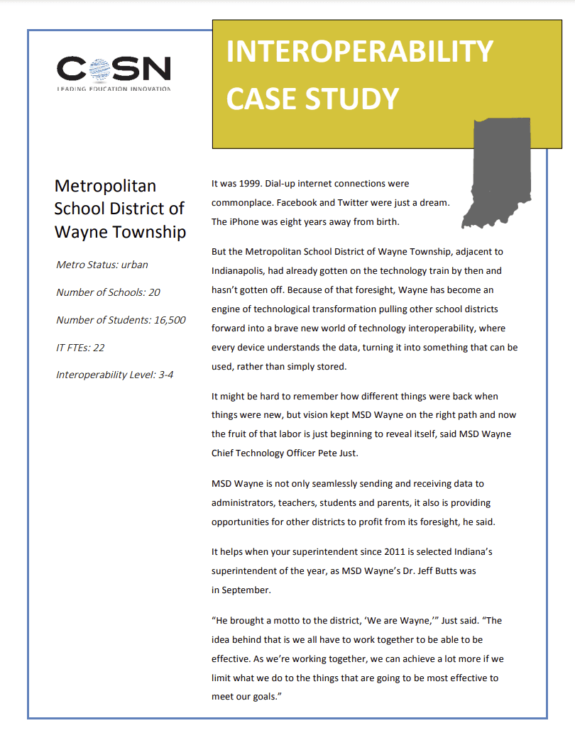 Cover for CoSN Interoperability Case Study: Raytown Quality School Dristrict (MO)