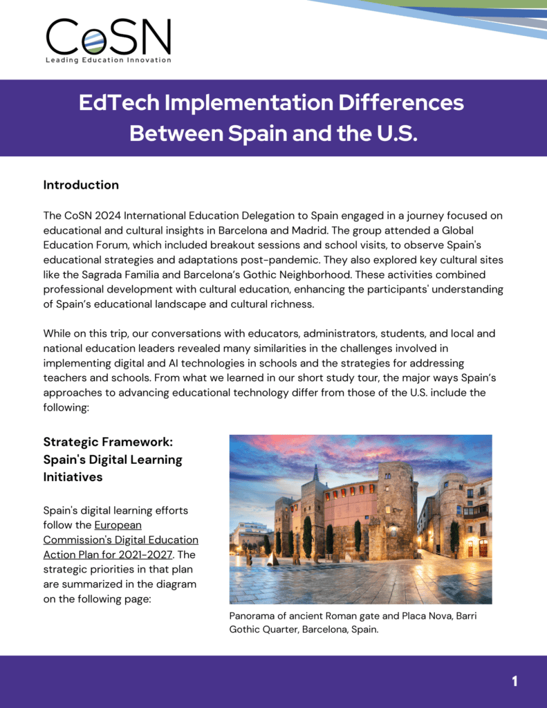 Cover for "edtech implementation differences between spain and the u.s."