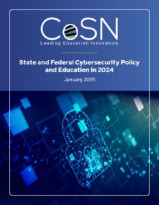 Cover of the report featuring the CoSN title and a lock below it.