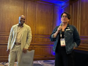 Ken Shelton and Marlo Gaddis speaking at the Inclusive EdTech Leadership Summit