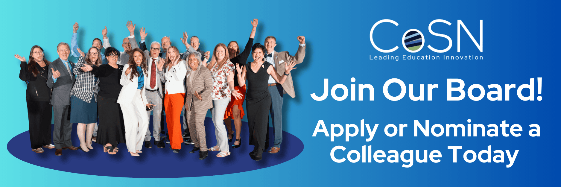 A CoSN infographic with the heading: Join Our Board!